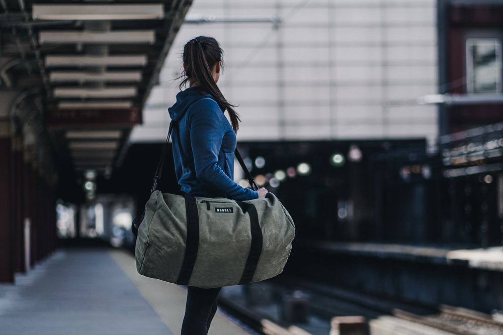 NOBULL Xl Waxed Canvas Traditional Duffle Backpacks - Army - Ireland (8019QHIRL)